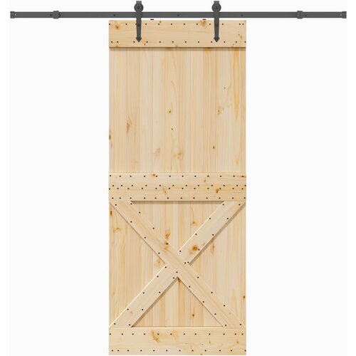 vidaXL Klizna vrata s priborom za montažu 95 x 210 cm masivna borovina Cijene