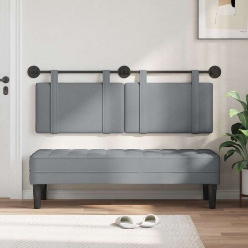  Držeće uzglavlje Zidne Svijetlo siva 150 x 55 x 5 cm tkanina - Svjetlosiva 140 cm bez LED svjetla Slike