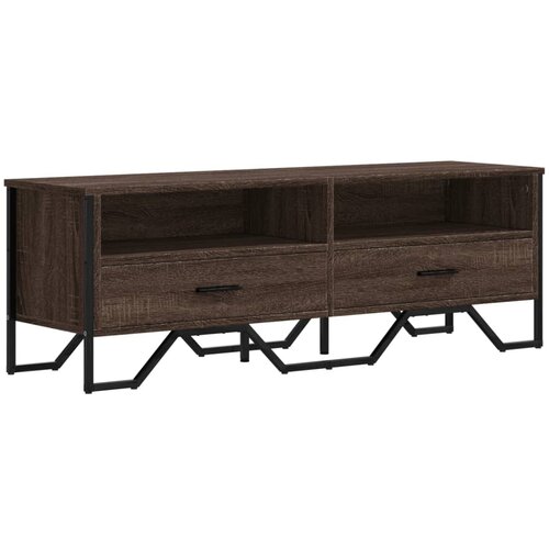 Maison Chic TV omarica - TV stojalo - Televizijska omarica rjavi hrast 122x34x41 cm inženirski les, (21699394) Slike