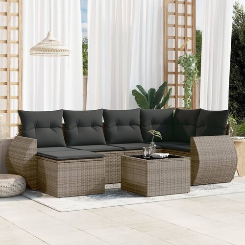  7-dijelni set vrtnih sofa sivi od poliratana Cijene