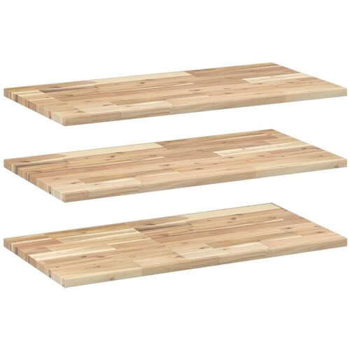 vidaXL Plutajuće police 3 kom 100x40x2 cm Neobrađeno puno drvo akacije - Prirodna 100 x 40 x 2 cm 3 1 Cene