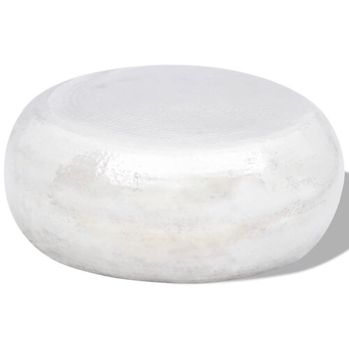 VidaXL 242322 Hammered Aluminium Coffee Table Silver Slike