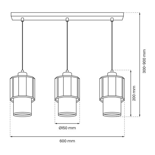  Viseći luster na sajli BLANCO 3xE27/60W/230V bela Slike