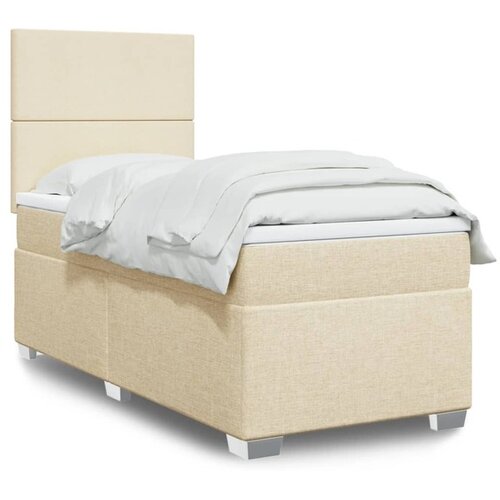 vidaXL Krevet s oprugama i madracem krem 90 x 190 cm od tkanine Cijene