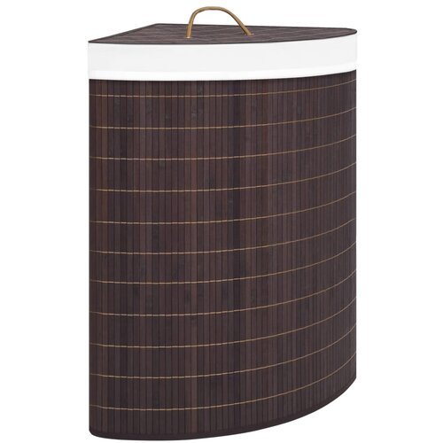 VidaXL Kutna ko&amp;scaron;ara za rublje od bambusa smeđa 60 L Slike