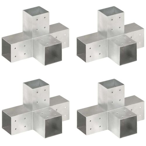 vidaXL Spojniki za stebre 4 kosi X oblike pocinkana kovina 81x81 mm Cene
