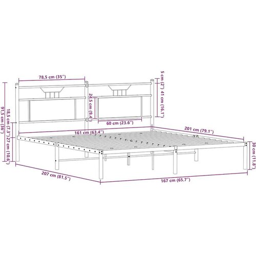 VidaXL Okvir kreveta bez madraca 160x200 cm konstruiranog drva Slike