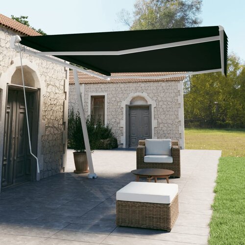 VidaXL Prostostoječa ročno zložljiva tenda 500x350 cm antracitna Slike