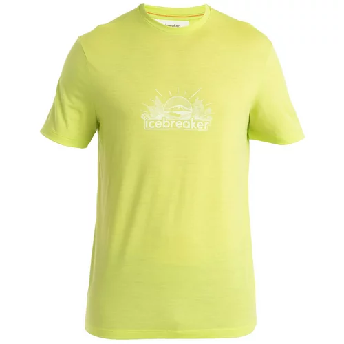 ICEBREAKER Funkcionalna majica 'Tech Lite III' neonsko rumena / bela