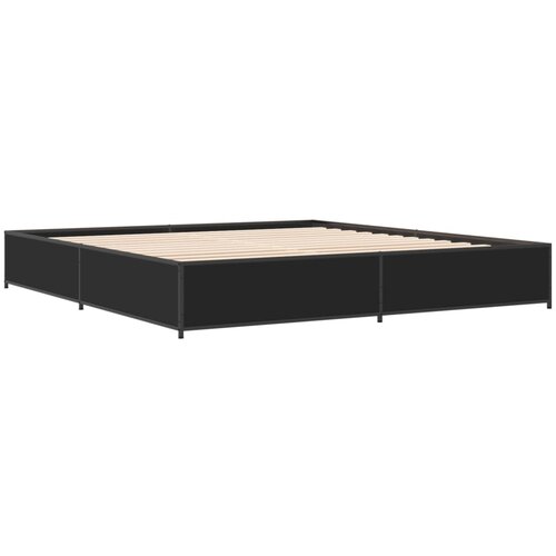 VidaXL Okvir za krevet crni 200 x 200 cm konstruirano drvo i metal Slike