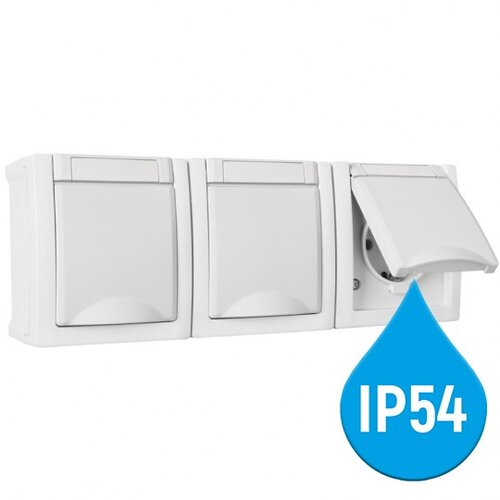 Panasonic Priključnica bela šuho horizontalna trostruka II OG 16A 250V IP54 WPTC4840-2WH EU2 PACIFIC Cene
