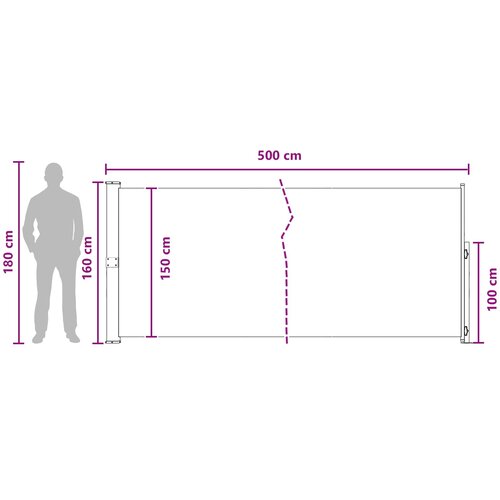  Retraktabilna bočna tende Sivosmeđa 500 x 160 cm Poliester Slike