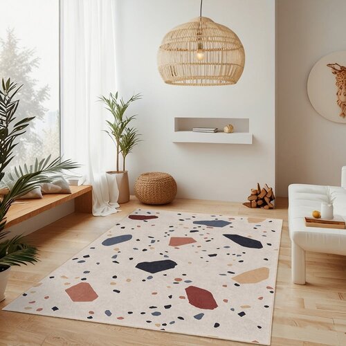 Mila Home Kremno bela pralna preproga 80x150 cm Cracked Terrazzo &amp;ndash; Slike