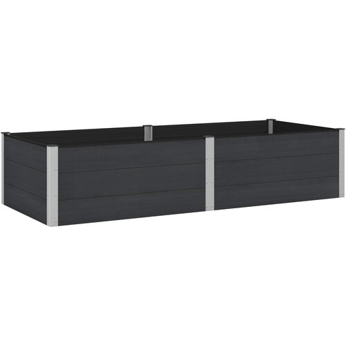 vidaXL Povišena gredica - Vrtna gredica Crna 250 x 100 x 54 cm WPC i aluminij - 250 x 100 x 54 cm Crna Cene