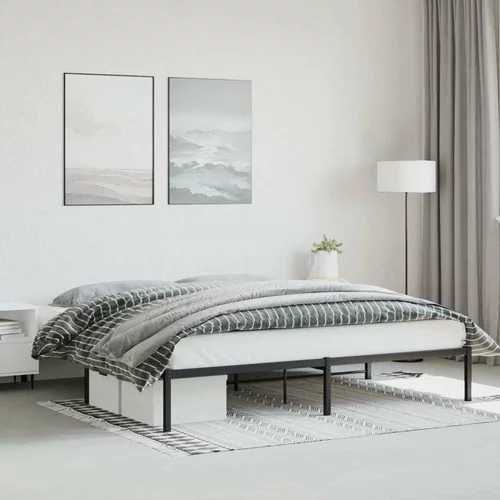 Metalni Kovinski posteljni okvir črn 193x203 cm