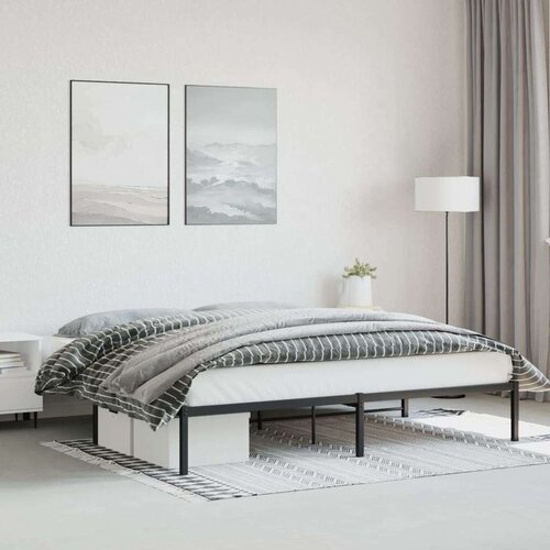 Metalni okvir za krevet crni 193x203 cm Slike