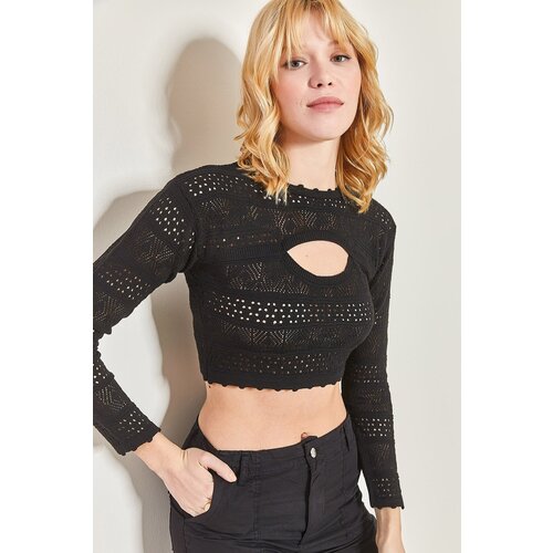 Bianco Lucci Women&amp;#039;s Openwork Knitwear Blouse with Decollete Slike