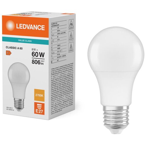  LED sijalica CLASSIC A60 E27/8W/230V 2700K - Ledvance Slike