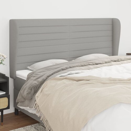  Uzglavlje s u&amp;scaron;ima svjetlosivo 203x23x118/128 cm od tkanine Slike