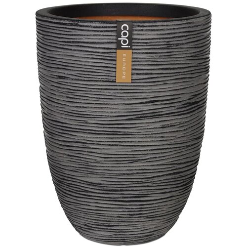 Capi Vaza Nature Rib elegantna nizka 46x58 cm antracitna Cene