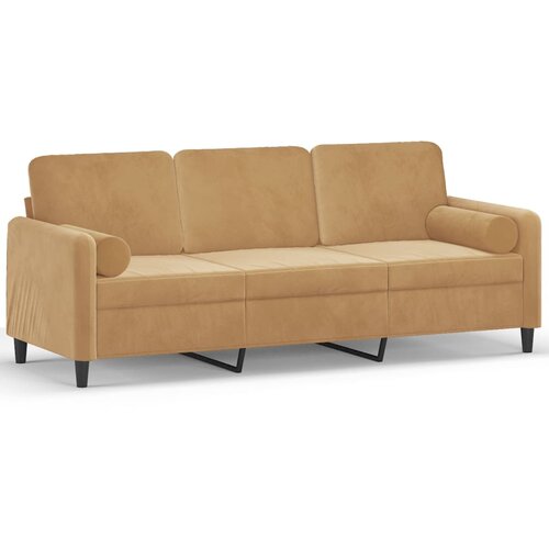 Maison Chic kavč - Sofa - Kanape trosed z okrasnimi blazinami rjav 180 cm žamet, (21727927) Cene