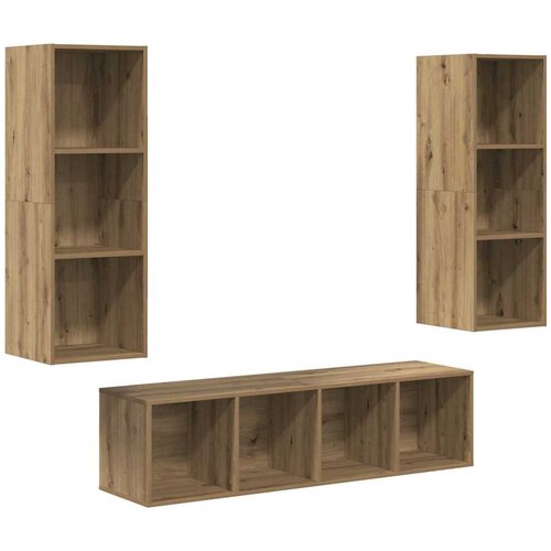  Set TV komoda 3 pcs Umjetnički hrast Konstruirano drvo Slike