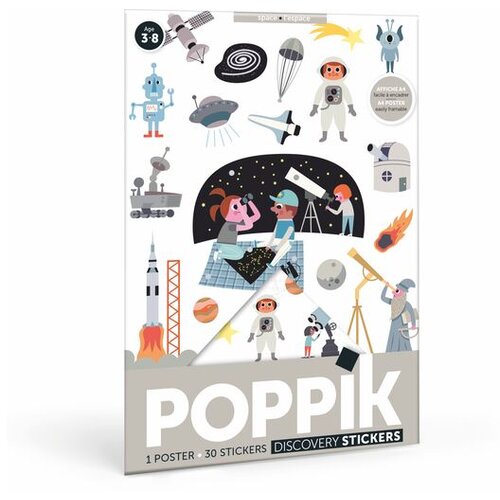 Poppik Edukativni poster s nalepnicama Mini otkrića Svemir Slike