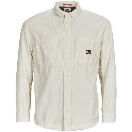 Tommy Jeans Srajce z dolgimi rokavi TJM CASUAL CORDUROY OVERSHIRT Bela Slike