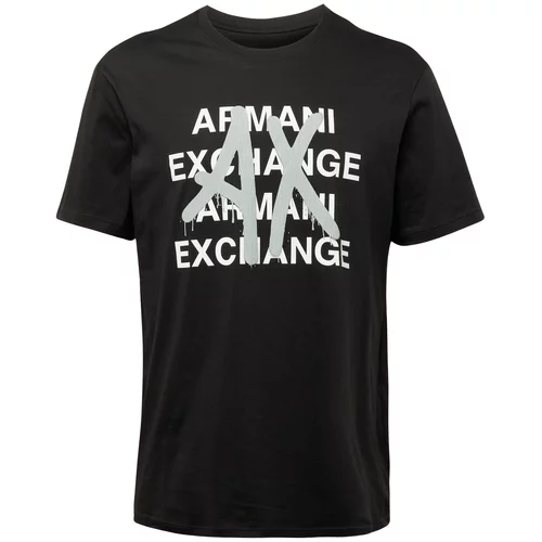Armani Exchange Majica siva / črna / bela