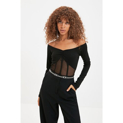 Trendyol Black Decollete Knitted Body Slike