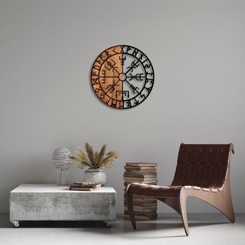Wallity Zidna dekoracija Vegvisir-331, ⌀56cm, Hrast Slike