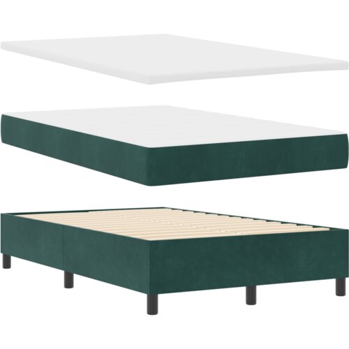  Krevet s box springom s madracem i klupom tamnozeleni 120x190 cm bar&amp;scaron;un Slike