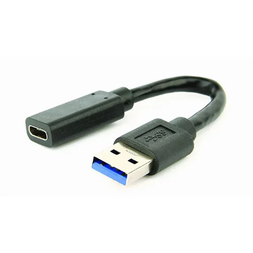 Cablexpert Adapter USB 3.1 A moški na Type-C ženski, 10 cm, črn, (20442556)