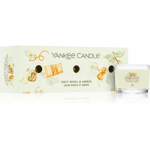 Yankee Candle Soft Wool & Amber darilni set 3x37 g