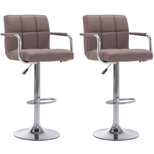 VidaXL Barski stoli 2 kosa taupe blago Slike