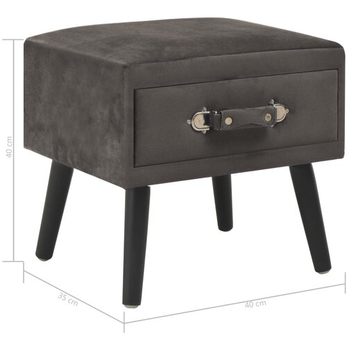  Noćni ormarići 2 kom sivi 40 x 35 x 40 cm bar&amp;scaron;unasti Slike