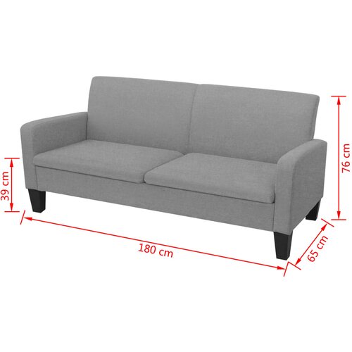  Kauč trosjed 180x65x76 cm svijetlo sivi Slike
