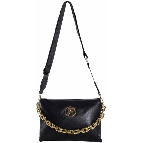 Fashion Hunters Black messenger bag with chain Slike