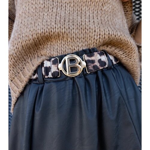UR/CEO Black long skirt with animal print belt Hanie Slike