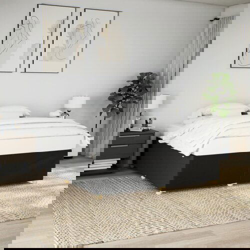 VidaXL Okvir za krevet bez madraca crni 200x200 cm od tkanine Slike