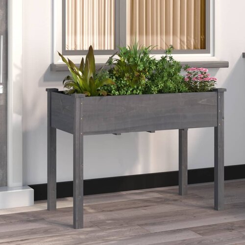 vidaXL Korito s podlogo sive barve 118x59x76 cm trden les jelke Cene