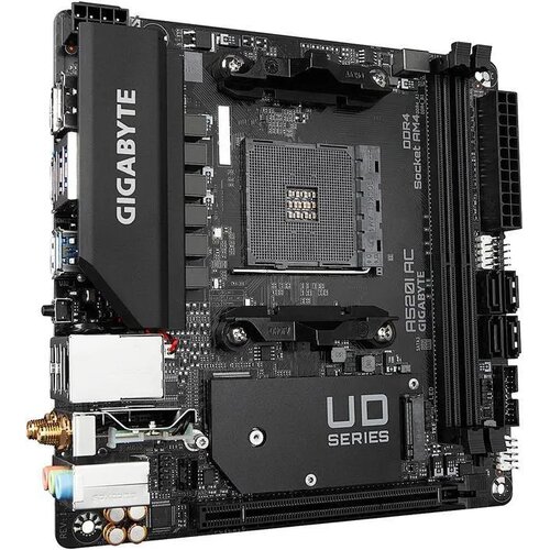 Gigabyte AM4, AMD A520 Chipset, Mini-ITX, 2x DDR4, Ultra-Fast NVMe PCIe 3.0 x4 M.2 A520I AC Cene