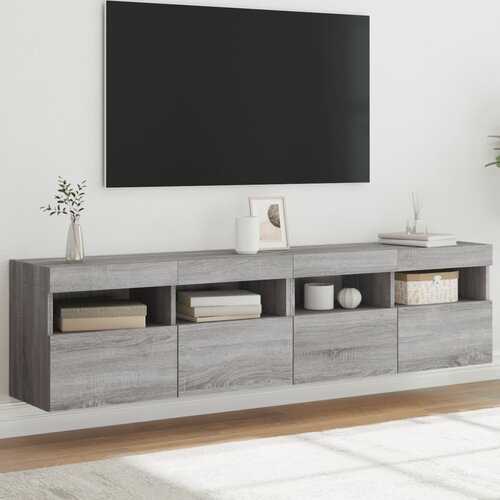 vidaXL Zidni TV ormarići LED 2 kom siva boja hrasta 80x30x40 cm Cijene