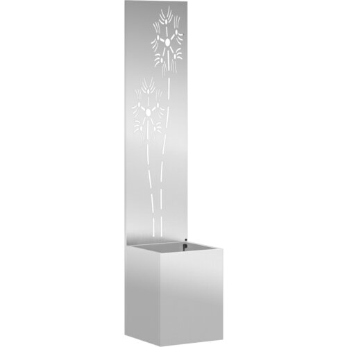 vidaXL Vrtni Sadič s Dekorativnom Pločom Srebrna 32 x 140 cm Cijene