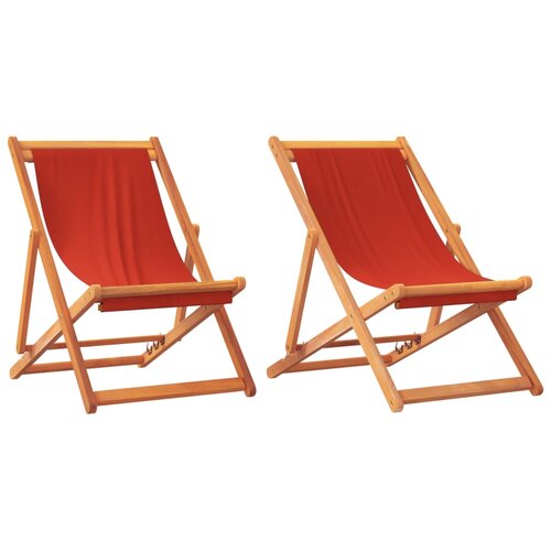  Sklopive stolice za plažu od tkanine 2 kom crvene Slike