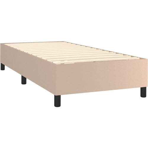  Okvir za krevet s oprugom boja cappuccina 100x200 cm umjetna koža Slike