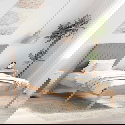  Okvir za krevet s uzglavljem Smeđa 80 x 200 cm tkanina Slike