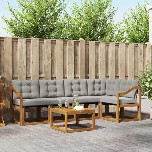  Set vanjskih sofa 6 kom. Prirodna i svijetlo siva Cijene