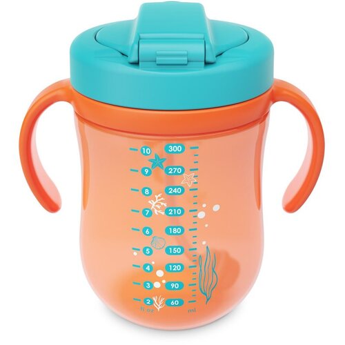 Baboo Cup with Silicone Straw and Gravity Ball skodelica s slamico Sea Life 9m+ 300 ml Cene
