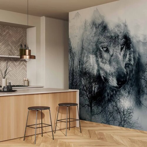  Foto tapeta - Mountain Predator (Black and White) 200x140 Vodootporna Cene